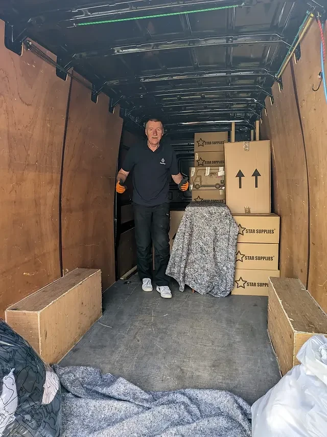 Professional removals van and team