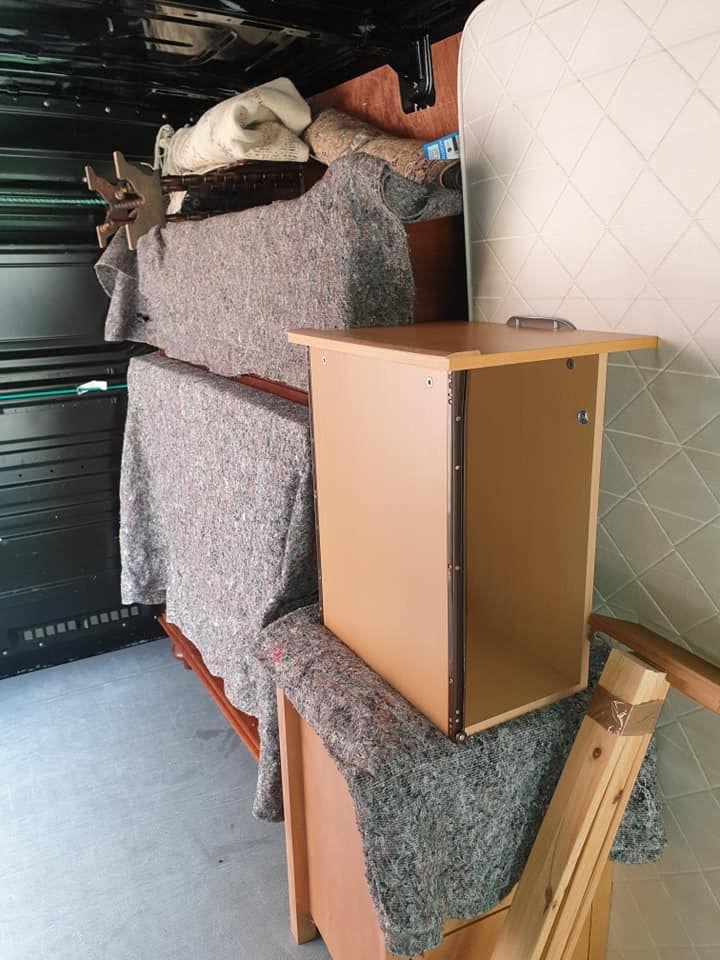 Covered items and boxes packed tightly for secure storage